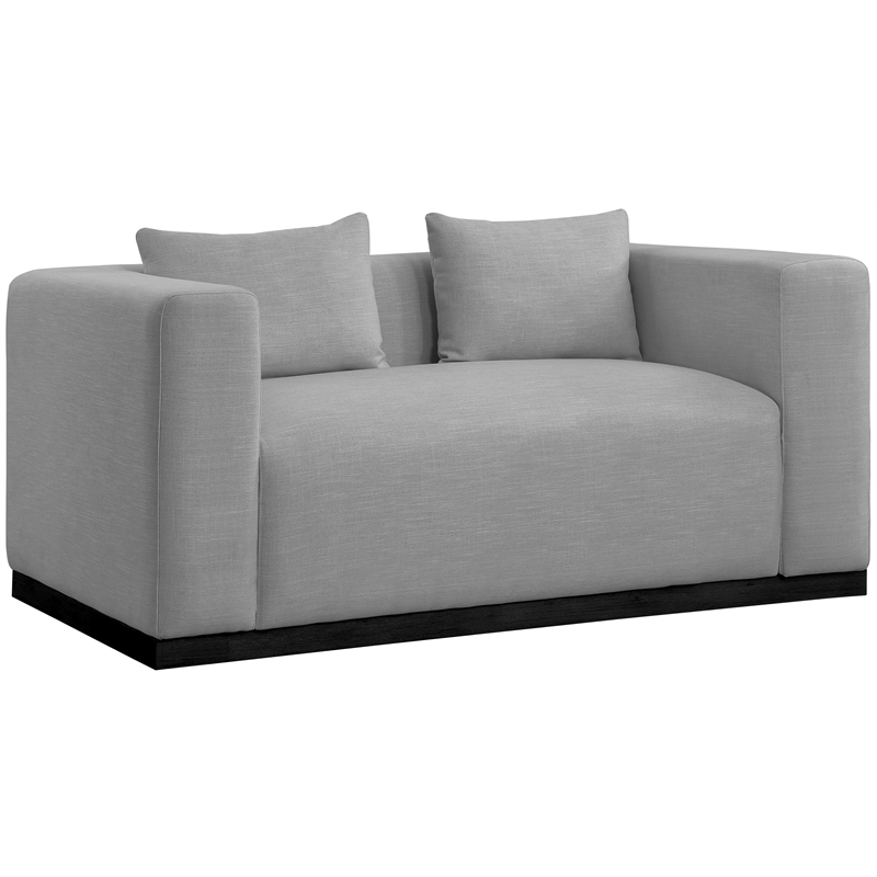 Meridian Furniture Alfie Grey Linen Textured Fabic Loveseat