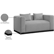 Meridian Furniture Alfie Grey Linen Textured Fabic Loveseat
