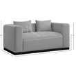 Meridian Furniture Alfie Grey Linen Textured Fabic Loveseat