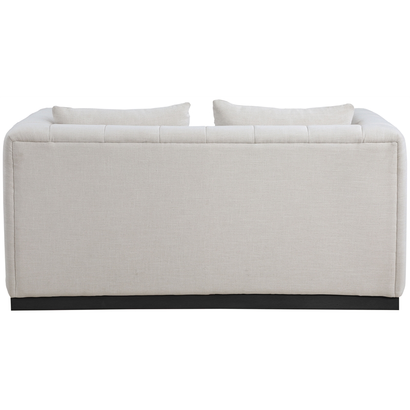 Meridian Furniture Lucia Beige Linen Textured Fabric Loveseat