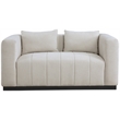 Meridian Furniture Lucia Beige Linen Textured Fabric Loveseat