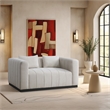 Meridian Furniture Lucia Beige Linen Textured Fabric Loveseat