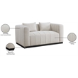 Meridian Furniture Lucia Beige Linen Textured Fabric Loveseat