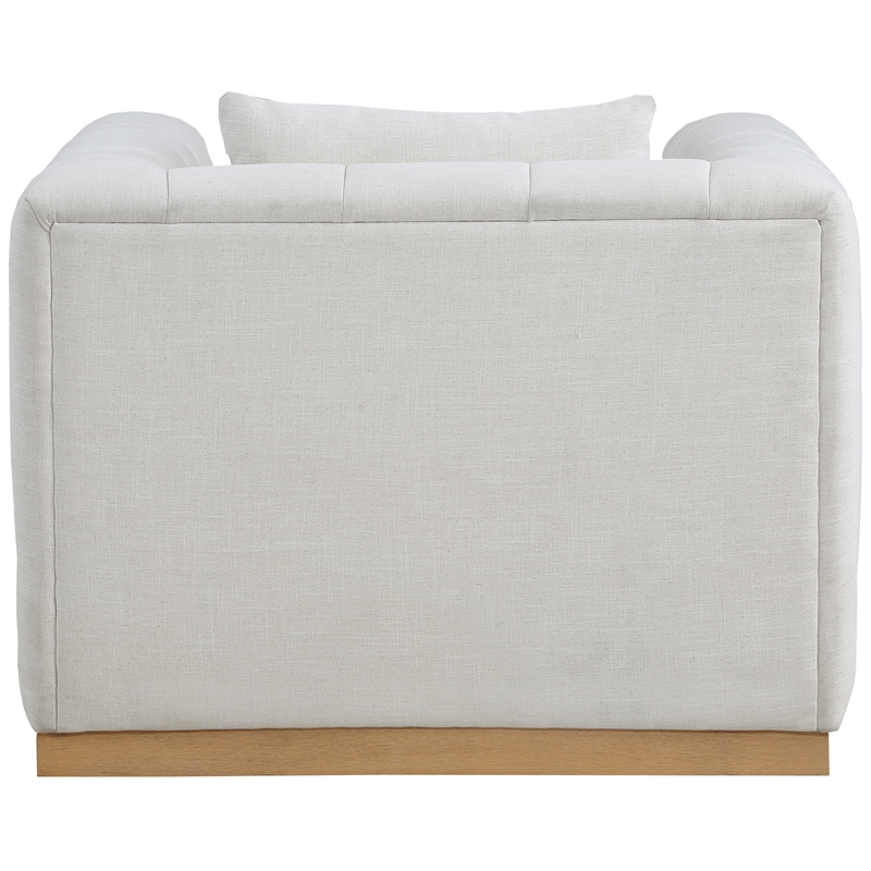 Meridian Furniture Lucia Cream Linen Textured Fabric Chair