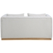 Meridian Furniture Lucia Cream Linen Textured Fabric Loveseat