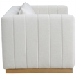 Meridian Furniture Lucia Cream Linen Textured Fabric Loveseat