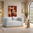 Meridian Furniture Lucia Cream Linen Textured Fabric Loveseat