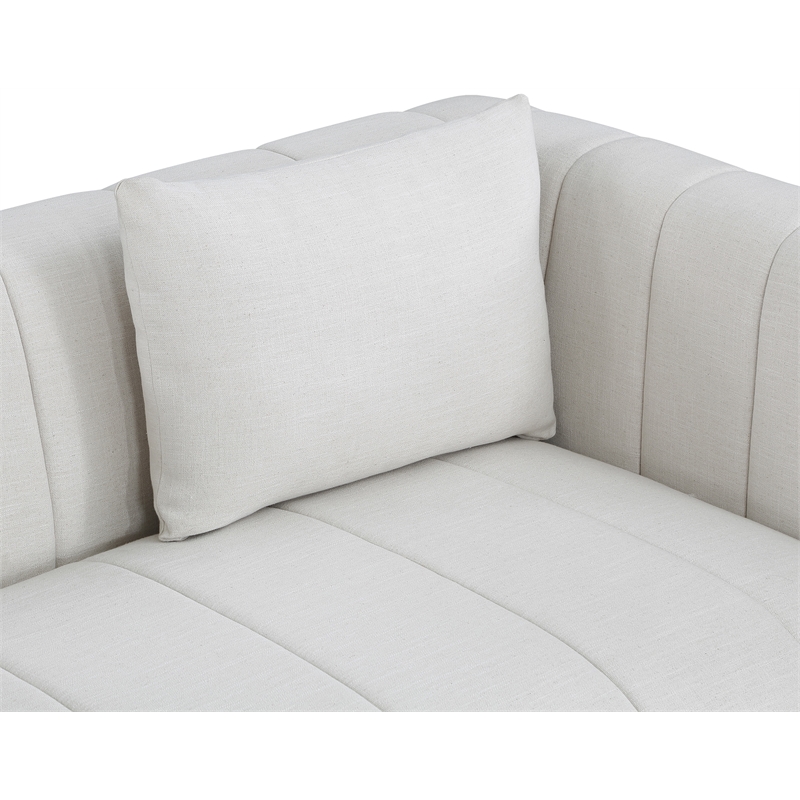 Meridian Furniture Lucia Cream Linen Textured Fabric Loveseat