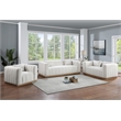 Meridian Furniture Lucia Cream Linen Textured Fabric Loveseat