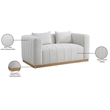 Meridian Furniture Lucia Cream Linen Textured Fabric Loveseat