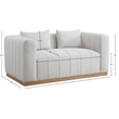 Meridian Furniture Lucia Cream Linen Textured Fabric Loveseat