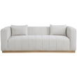 Meridian Furniture Lucia Cream Linen Textured Fabric Sofa