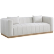 Meridian Furniture Lucia Cream Linen Textured Fabric Sofa