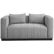 Meridian Furniture Lucia Grey Linen Textured Fabric Loveseat