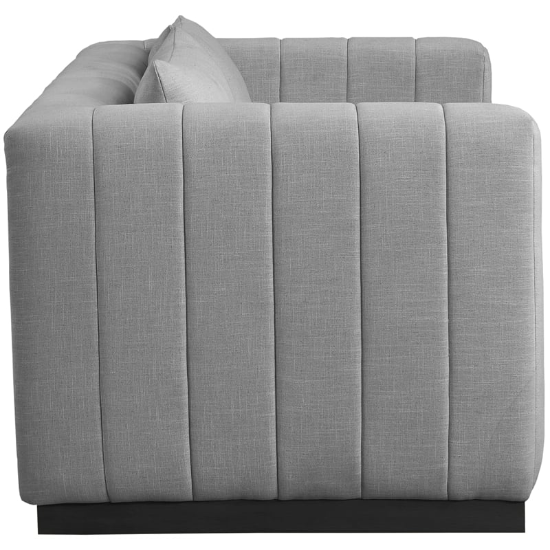 Meridian Furniture Lucia Grey Linen Textured Fabric Loveseat