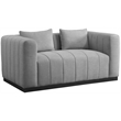 Meridian Furniture Lucia Grey Linen Textured Fabric Loveseat