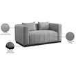 Meridian Furniture Lucia Grey Linen Textured Fabric Loveseat