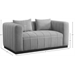 Meridian Furniture Lucia Grey Linen Textured Fabric Loveseat