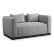 Meridian Furniture Lucia Grey Linen Textured Fabric Loveseat