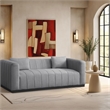 Meridian Furniture Lucia Grey Linen Textured Fabric Sofa