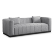 Meridian Furniture Lucia Grey Linen Textured Fabric Sofa