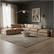 Meridian Furniture Comfy Tan Vegan Leather 6-Pc. Modular Sectional