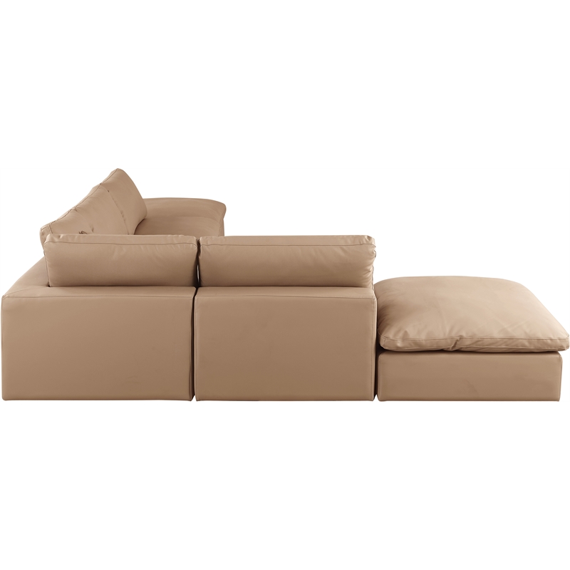 Meridian Furniture Comfy Tan Vegan Leather 6-Pc. Modular Sectional