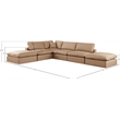 Meridian Furniture Comfy Tan Vegan Leather 6-Pc. Modular Sectional