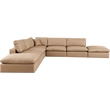 Meridian Furniture Comfy Tan Vegan Leather 7-Pc. Modular Sectional