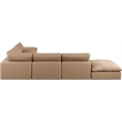 Meridian Furniture Comfy Tan Vegan Leather 7-Pc. Modular Sectional