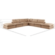 Meridian Furniture Comfy Tan Vegan Leather 7-Pc. Modular Sectional