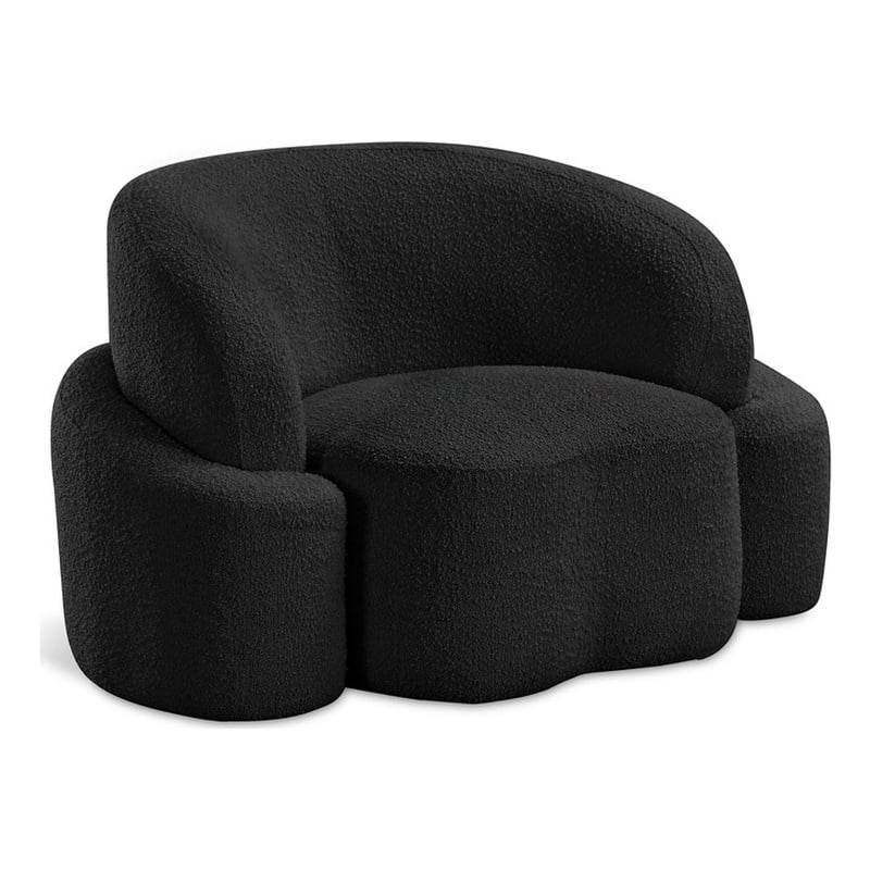 Meridian Furniture Principessa Black Boucle Fabric Chair