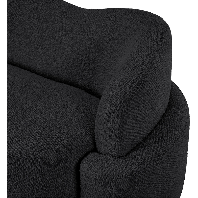 Meridian Furniture Principessa Black Boucle Fabric Loveseat