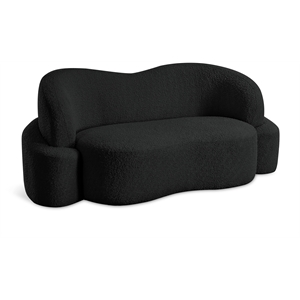 Meridian Furniture Principessa Black Boucle Fabric Loveseat