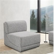 Meridian Furniture Ollie Grey Boucle Fabric Armless