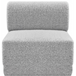 Meridian Furniture Ollie Grey Boucle Fabric Armless