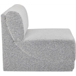 Meridian Furniture Ollie Grey Boucle Fabric Armless