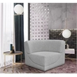 Meridian Furniture Ollie Grey Boucle Fabric Corner