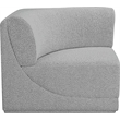 Meridian Furniture Ollie Grey Boucle Fabric Corner