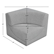 Meridian Furniture Ollie Grey Boucle Fabric Corner