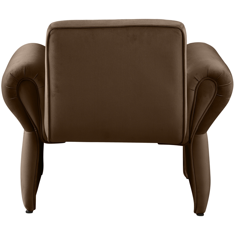 Meridian Furniture Fleurette Brown Velvet Accent Chair