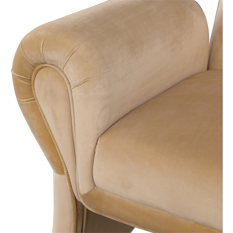 Meridian Furniture Fleurette Camel Velvet Accent Chair