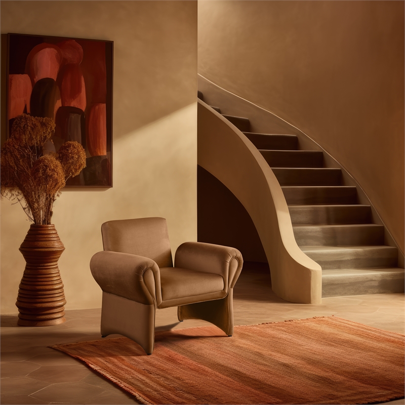 Meridian Furniture Fleurette Saddle Velvet Accent Chair