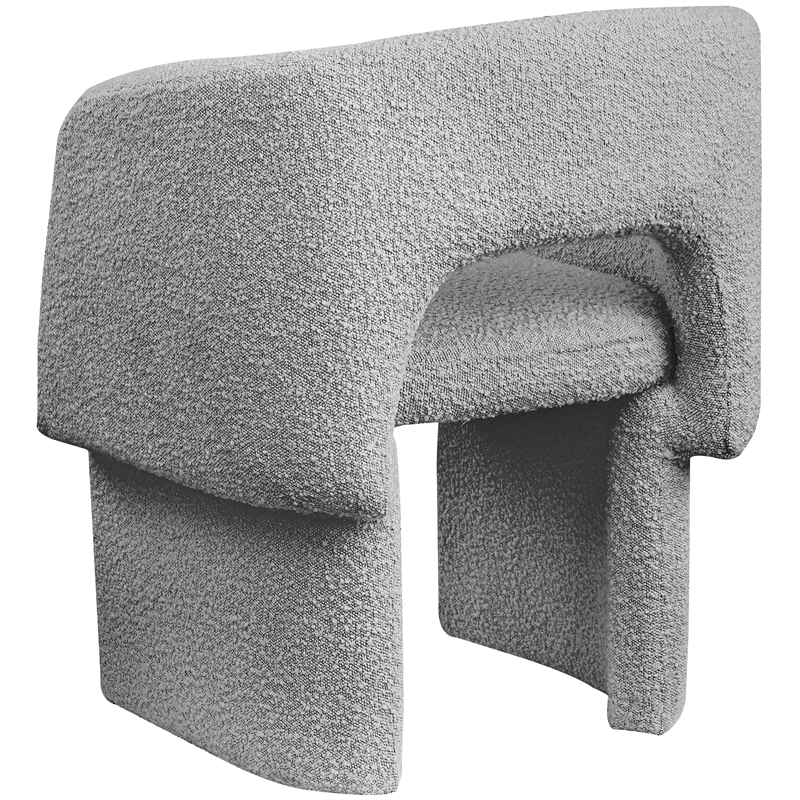 Meridian Furniture Emmet Grey Boucle Fabric Dining Chair / Accent Chair