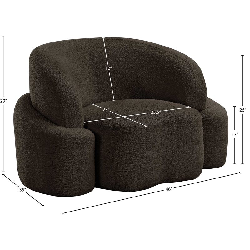 Meridian Furniture Principessa Brown Boucle Fabric Chair