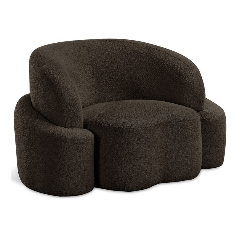 Meridian Furniture Principessa Brown Boucle Fabric Chair
