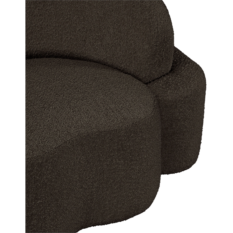Meridian Furniture Principessa Brown Boucle Fabric Loveseat