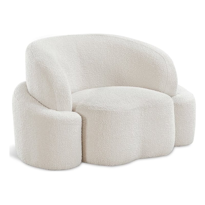 Meridian Furniture Principessa Cream Boucle Fabric Chair