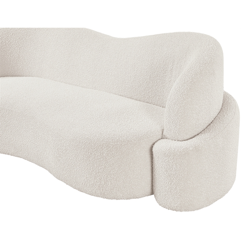 Meridian Furniture Principessa Cream Boucle Fabric Loveseat