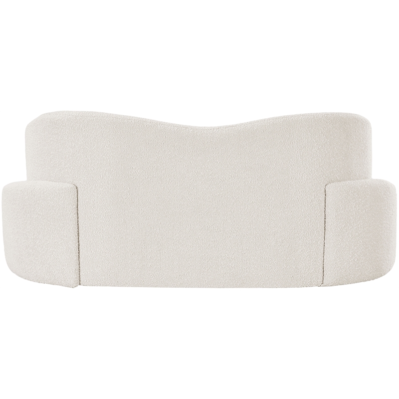 Meridian Furniture Principessa Cream Boucle Fabric Loveseat